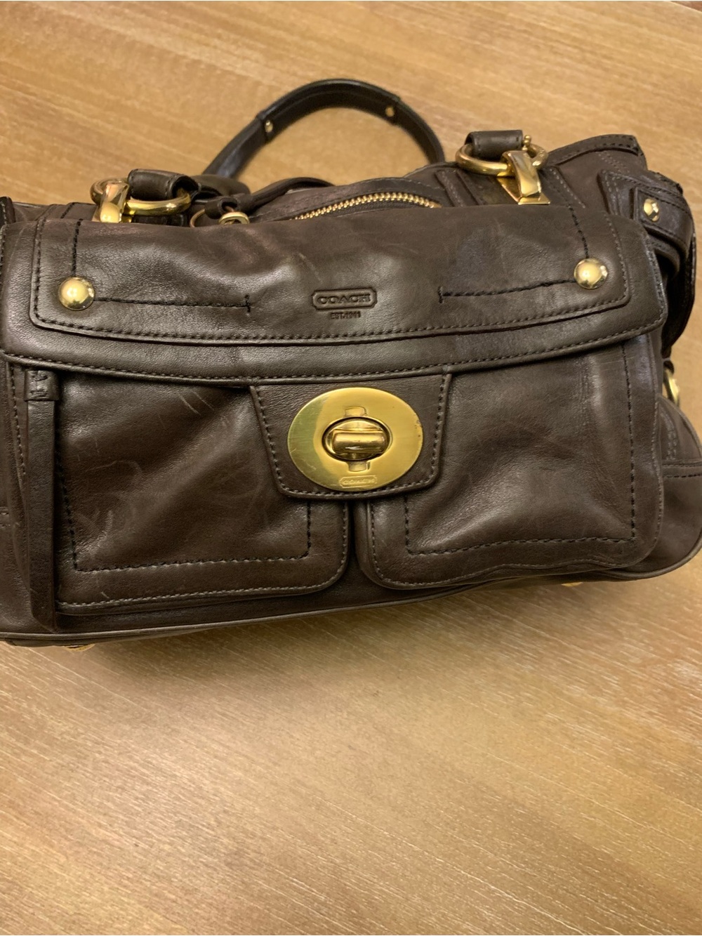 Vintage Coach  Hampton  Lindsay  Brown Leather Satchel - Picture 2 of 16